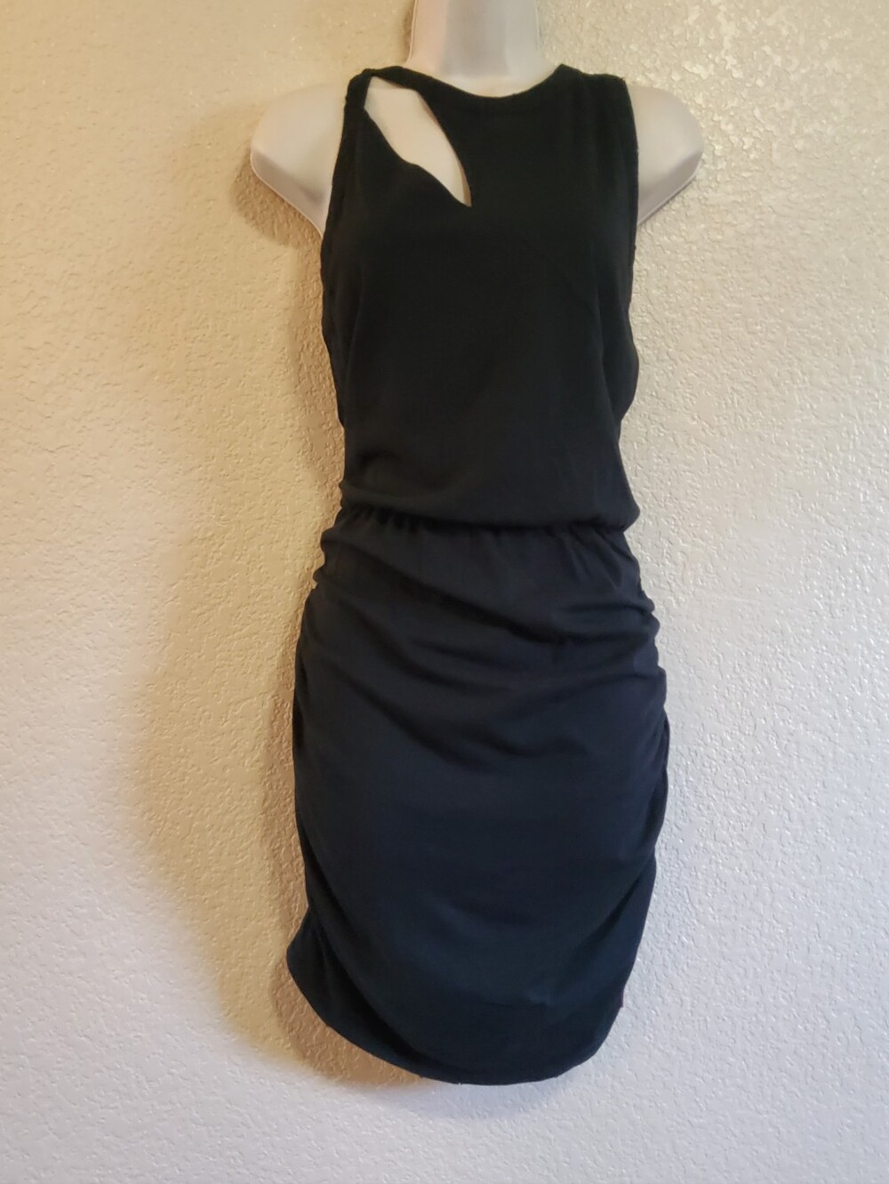 NWT Philanthropy Charley Black Cutout Ruched Tank Bodycon Dress M
